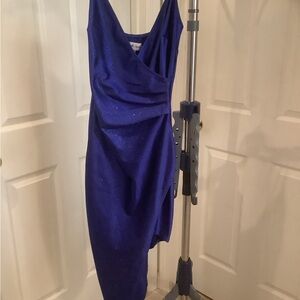 Emerald Sundae Royal Blue Asymmetrical Dress